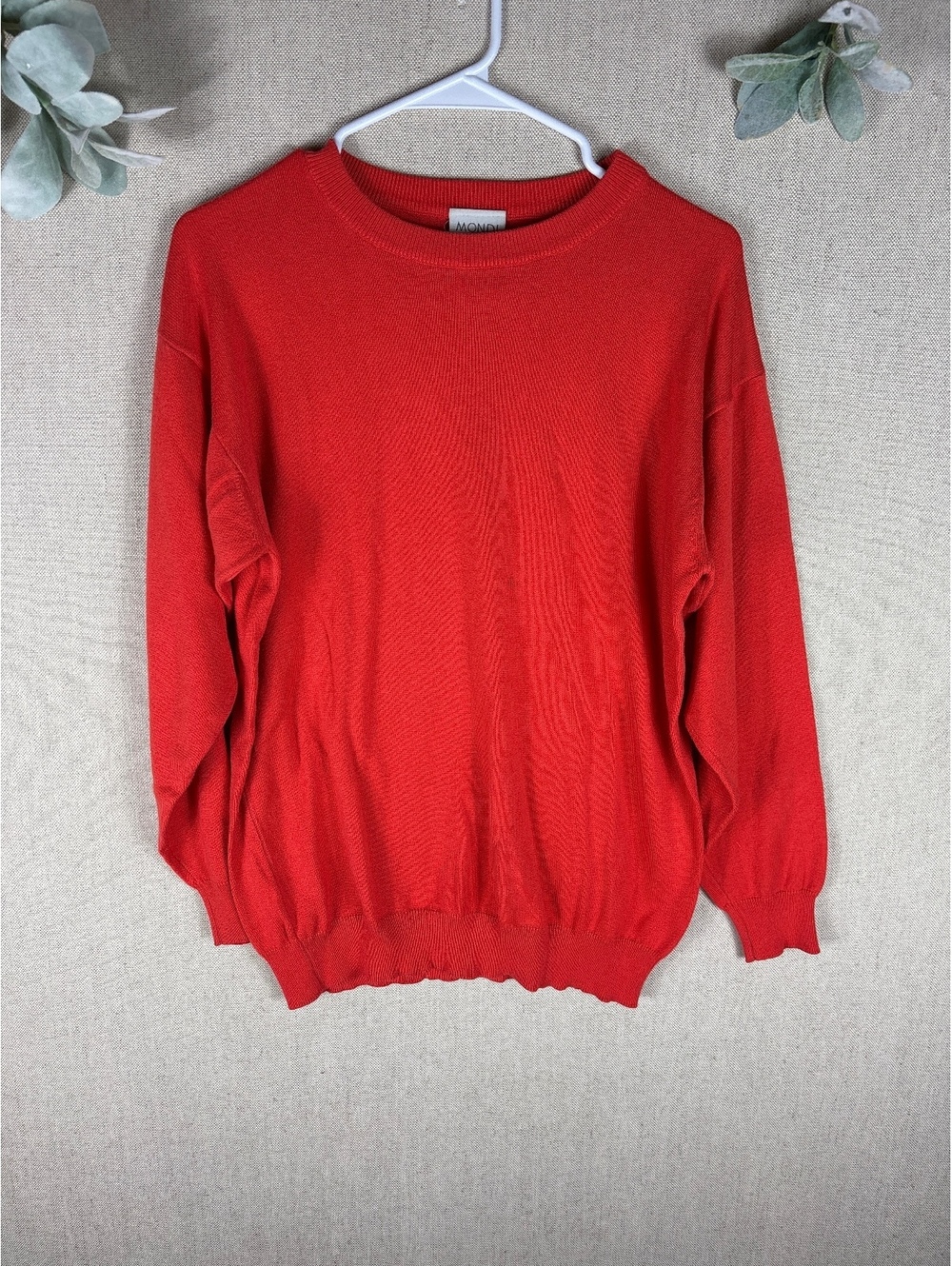 Mondi > Orange Crew Neck Cotton Sweater 34